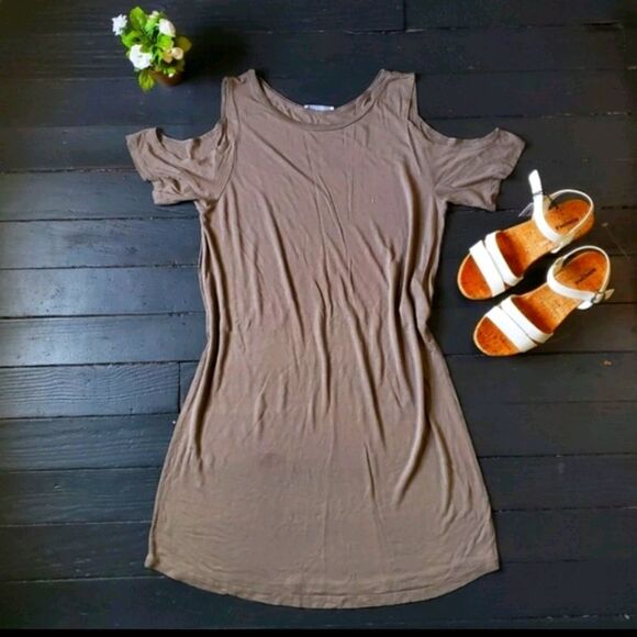 Zara Trafaluc Cold Shoulder Shift Dress - Picture 1 of 8